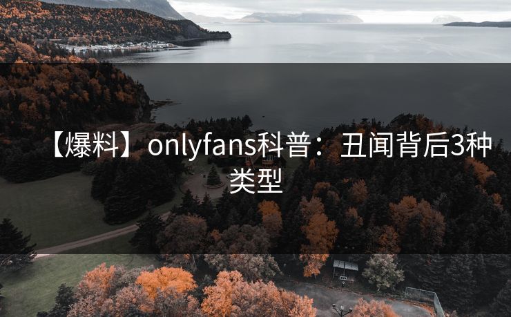 【爆料】onlyfans科普：丑闻背后3种类型